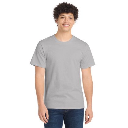 Custom Port & Co Essential Tee - Silver - Front