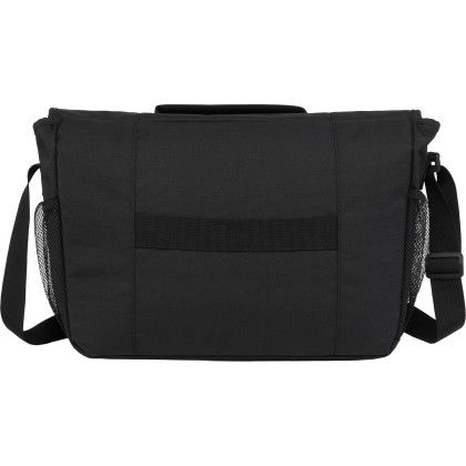 Custom Classic Recycled Messenger Bag - Black Back View