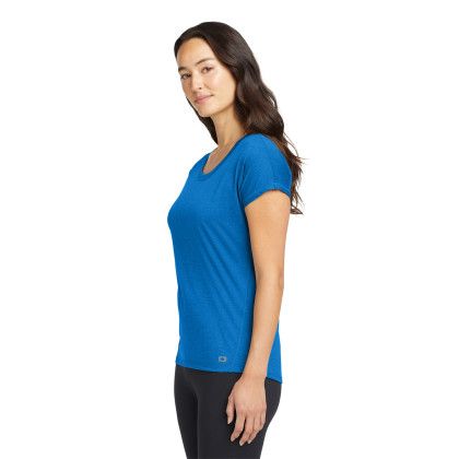 Custom OGIO Women's Pulse Dolman Tee - Electric Blue Side View Custom OGIO Women's Pulse Dolman Tee - Electric Blue Side View