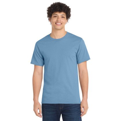 Custom Port & Co Essential Tee - Tundra blue - Front