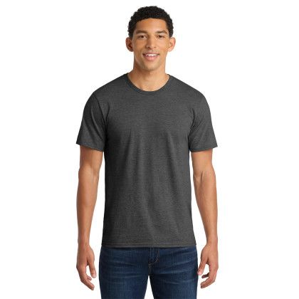 Custom Port & Co Fan Favorite Tee Dark Heather Gray Front View