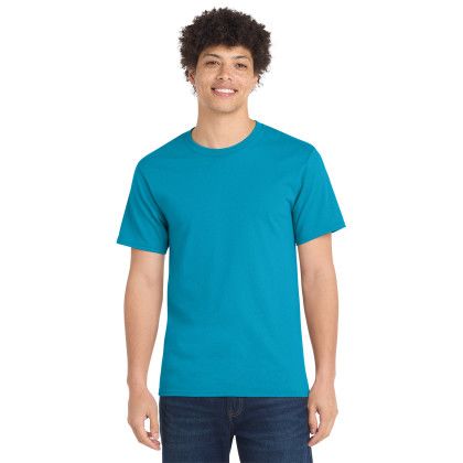 Custom Port & Co Essential Tee - Turquoise - Front