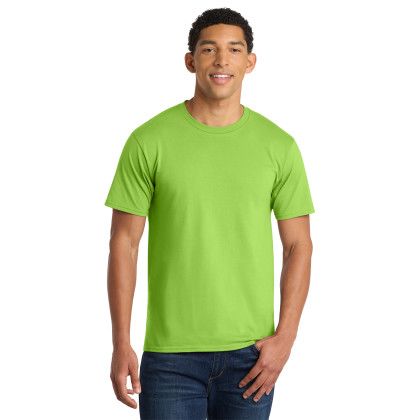 Custom Port & Co Fan Favorite Tee Flash Green Front View