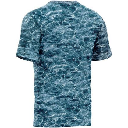 Custom Mossy Oak Men's 4.4 oz. Polyester Interlock T-Shirt, UPF 50+ - MO Elements-Spindrift Back View 