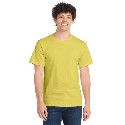 Custom Port & Co Essential Tee - Yellow - Front