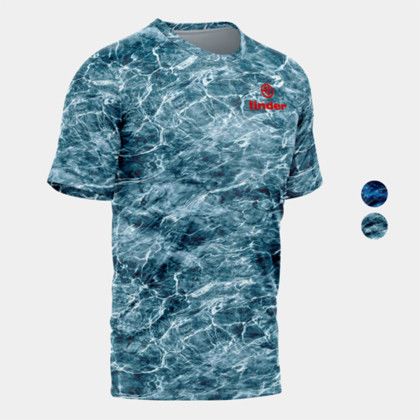 Custom Mossy Oak Men's 4.4 oz. Polyester Interlock T-Shirt, UPF 50+ - MO Elements-Spindrift Side View 