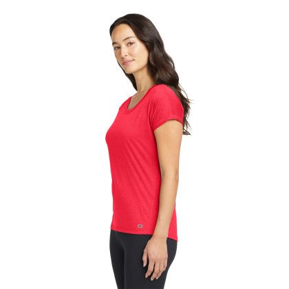 Custom OGIO Women's Pulse Dolman Tee - Pink Rogue Side View Custom OGIO Women's Pulse Dolman Tee - Pink Rogue Side View