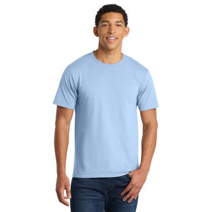 Custom Port & Co Fan Favorite Tee Light Blue Front View