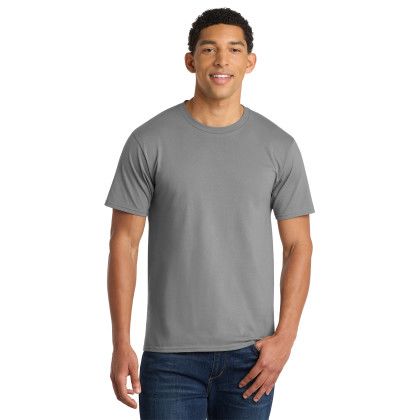 Custom Port & Co Fan Favorite Tee Medium Gray Front View