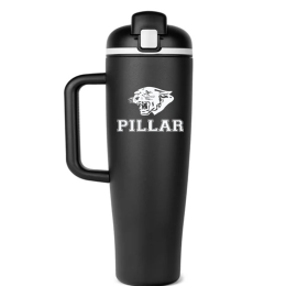 Custom MaxHydrate 40 oz. Pop Straw Bottle - Black Front View 