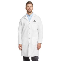 Custom Red Kap Lab Coat - White Front View