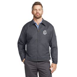 Custom Red Kap Slash Pocket Jacket - Charcoal Front view