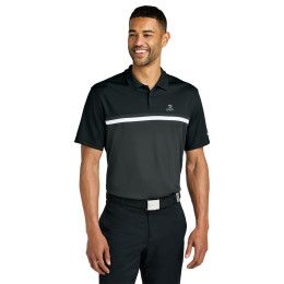 Custom Nike Dri-FIT Victory Colorblock Polo - Black/Anthracite/White Front view