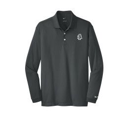 Custom Nike Tall Long Sleeve Dri-FIT Stretch Tech Polo - Anthracite Front view