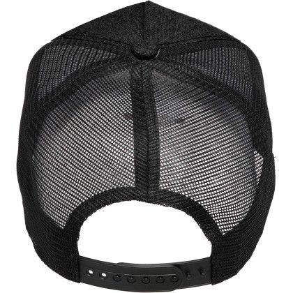 Custom Recycled Cotton Canvas 5 Panel Mesh Back Ballcap - Black/Black Back View 