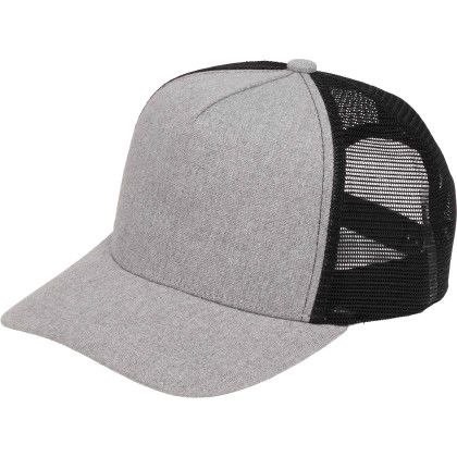 Custom Recycled Cotton Canvas 5 Panel Mesh Back Ballcap - Graphite/Black Side View 
