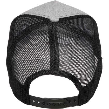 Custom Recycled Cotton Canvas 5 Panel Mesh Back Ballcap - Graphite/Black Back View 