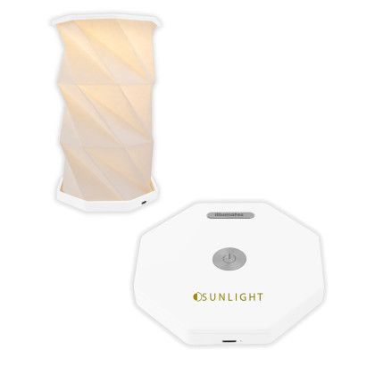 Custom Rechargeable LED Collapsible Lantern - White Side View 