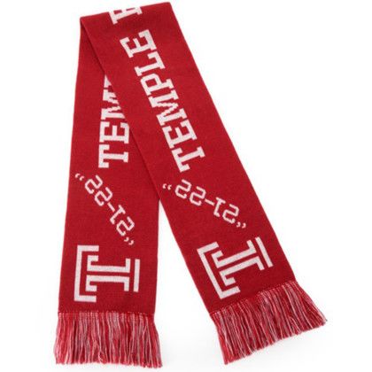 Custom 100% Acrylic Knitted Woven Scarf w/ Tassel - Side View 