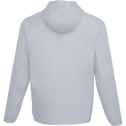 Custom ANETO Men's Lightweight Recycled Packable Jacket - Light grey Back view