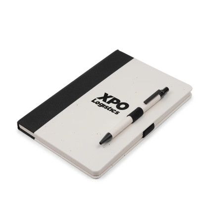 Custom CartonCraft A5 Journal with Pen - Black Side View 