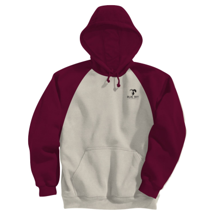 Custom Adult Fleece Colorblock Baseball Hoodie-Screen - Burgundy Front View 