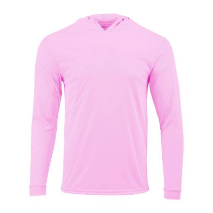 Custom Adult Performance Long Sleeve Hoodie - Light Pink Front View 