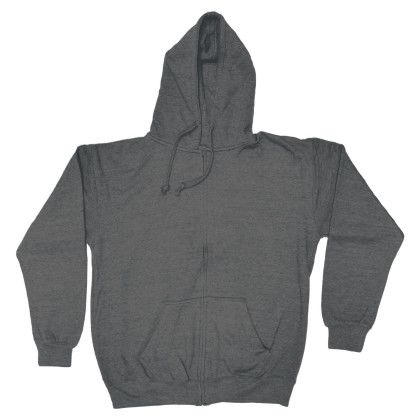Custom Adult Full Zip Vantage Heather Hoodie - Screen - Charcoal Front View 