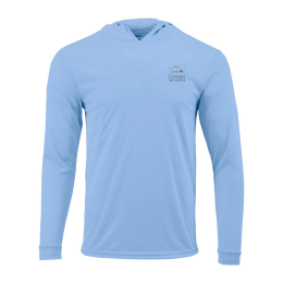 Custom Adult Performance Long Sleeve Hoodie - Bimini Blue Front View 