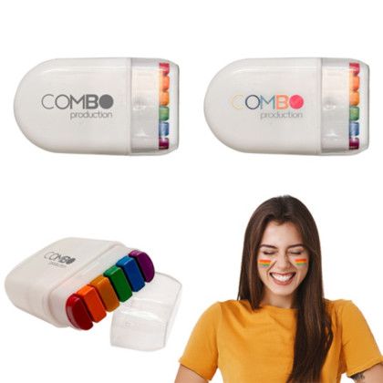 Custom Rainbow Face Paint - White/Clear Custom Rainbow Face Paint - White/Clear