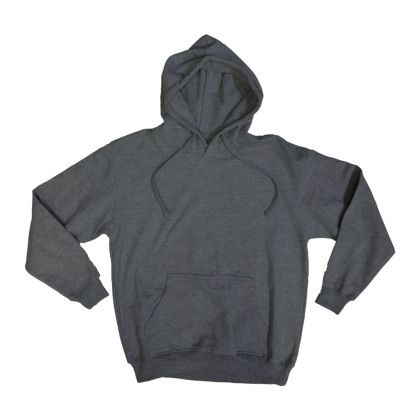 Custom Adult Fleece Hoodie Embroidered - Charcoal Front View 