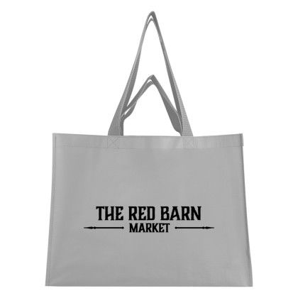 Custom Matte Laminated Recycled Non-Woven Dual Handle Shopper Tote Bag - Gray