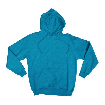 Custom Adult Fleece Hoodie Embroidered - Turquoise Front View 