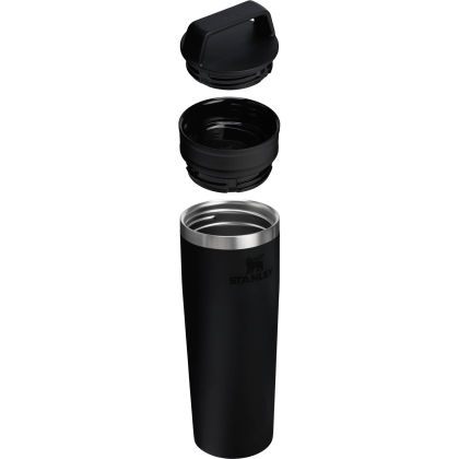 Custom Stanley Café-To-Go Travel Mug 20 oz - Black Open Cap View 