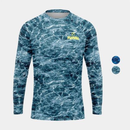 Custom Mossy Oak Men's 4.4 oz. Polyester Interlock Raglan Long Sleeve T-Shirt, UPF 50+ - MO Elements-Spindrift Front View 