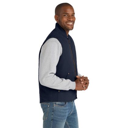Custom CornerStone Washed Duck Cloth Vest - Navy Side view