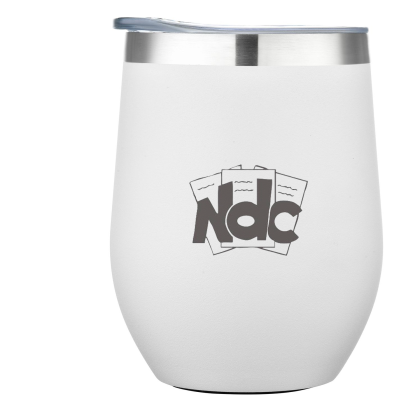 Custom Cruise Stainless Steel Wine Tumbler 12 oz - White Front View Custom Cruise Stainless Steel Wine Tumbler 12 oz - White Front View