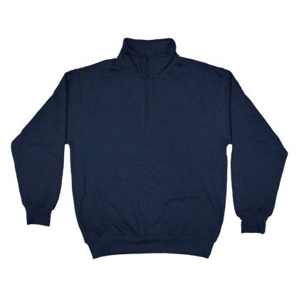 Custom Adult 1/4 Zip Fleece - Screen - Navy Blue Front View 
