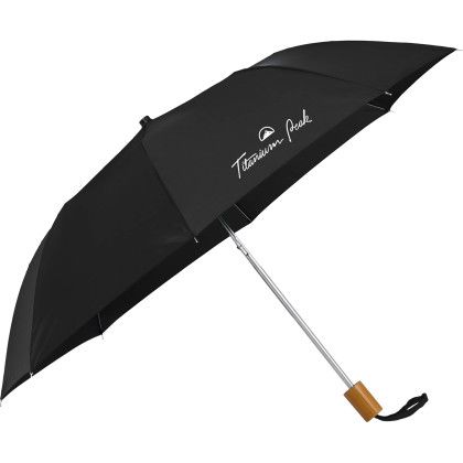 Custom 40" Value Folding Umbrella - Black Side View 