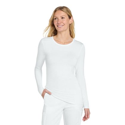 Custom Wink Women's Long Sleeve Layer Tee - White Front View 
