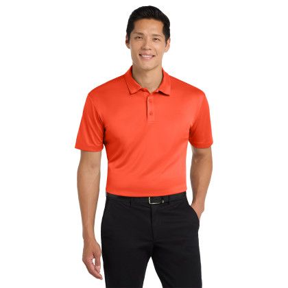 Custom Port Authority Silk Touch Performance Polo - Neon Orange Front View Custom Port Authority Silk Touch Performance Polo - Neon Orange Front View