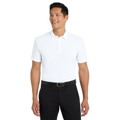 Custom Port Authority Silk Touch Performance Polo - White Front View Custom Port Authority Silk Touch Performance Polo - White Front View