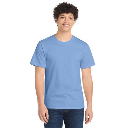 Custom Port & Co Essential Tee - Light blue - Front
