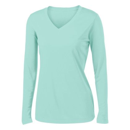 Custom Women's Performance V-Neck T-Shirt - Mint Front View 