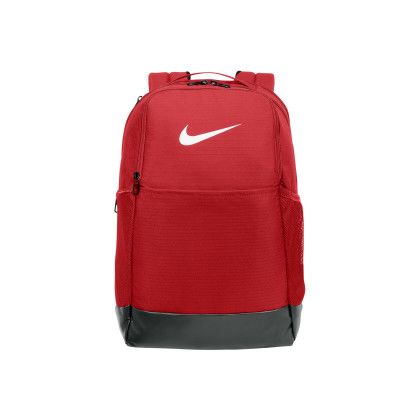 Custom Nike Brasilia Medium Backpack  - University Red Front View