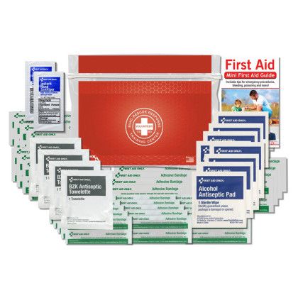 Custom Personal First Aid Kit-50 Pcs - Red Custom Personal First Aid Kit-50 Pcs - Red