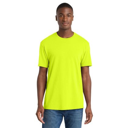 Custom Port & Co Beach Wash Garment-Dyed Tee - Neon Yellow Front View