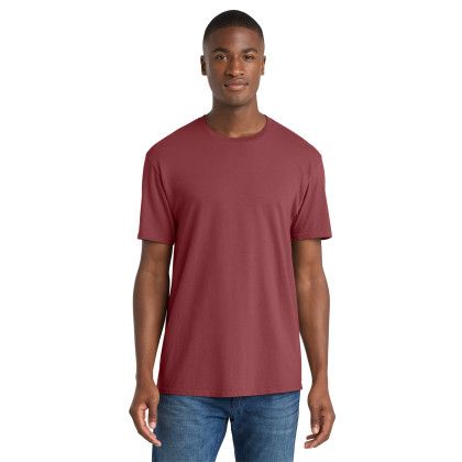 Custom Port & Co Beach Wash Garment-Dyed Tee - Merlot Front View