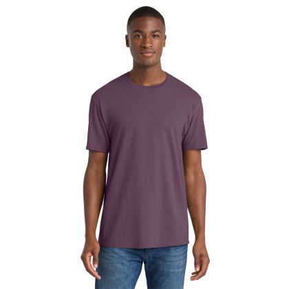 Custom Port & Co Beach Wash Garment-Dyed Tee - Wineberry Front View