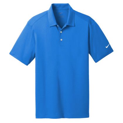 Custom Nike Dri-FIT Vertical Mesh Polo w/ Screen Print 4.4 oz. - Embroidery - Brisk Blue 
